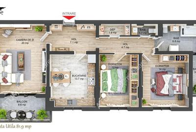 Apartament cu 3 camere decomandat în Mihai Viteazul - 2