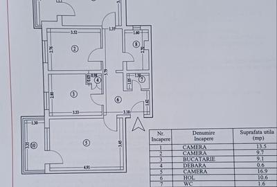 Apartament cu 3 camere decomandat în Dacia