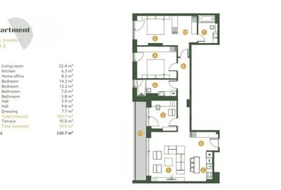 4-room apartment, The Ivy residential complex, Baneasa, Jandarmeriei - 11