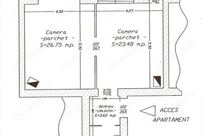 Apartament cu 2 camere semidecomandat în Ultracentral