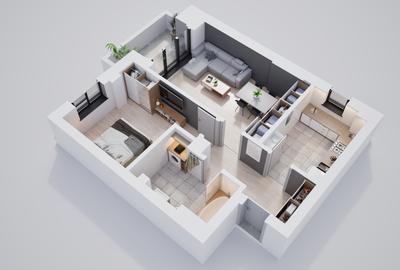 Apartament 2 camere, incalzire in pardoseala, ansamblu nou - 3