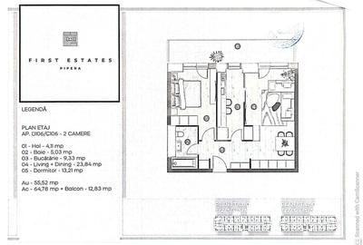 Apartament cu 2 camere decomandat în Pipera - 9
