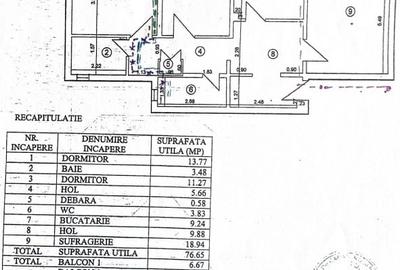 Apartament 3 Camere –76mp utili+10mp (doua balcoane) – Piata Nouă (Str. Mihai Vi - 1