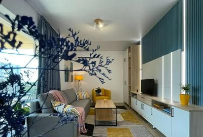 Apartament cu 2 camere semidecomandat, mobilat în Pipera