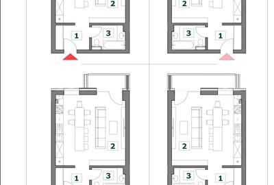 Apartament 1 camera, 41 mp, bloc nou Bucium - Visan, 63.000 euro - 4