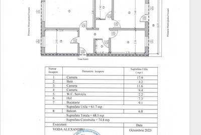 Apartament 3 camere etaj 1 - Inspectoratul Scolar - 69 mp - 11