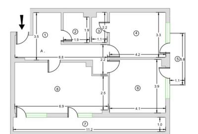 Apartament cu 3 camere în 9 Mai - 2