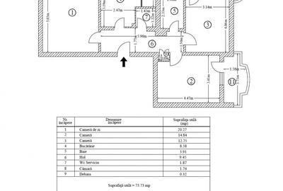 Apartament cu 3 camere decomandat, mobilat în Brâncoveanu