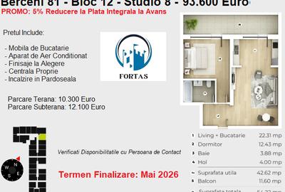 Studio -->>AC > incalzire PARDOSEALA > MOBILA DE BUCATARIE INCLUSE - 6