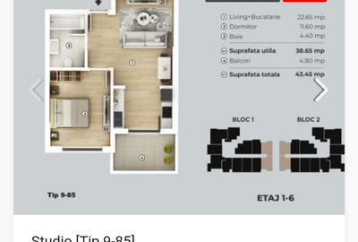 Apartament cu 2 camere decomandat în Popești-Leordeni - 2