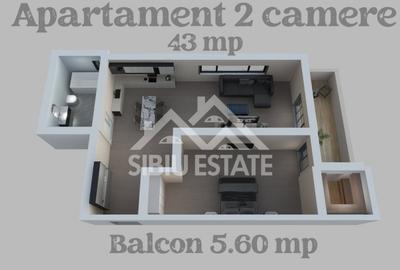 Studio 43 mp utili + balcon 5,6 mp - Zona Lacul lui Binder - 2