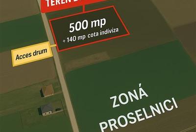 Teren intravilan, 640 mp, pentru construire  casa , UAT Miroslava