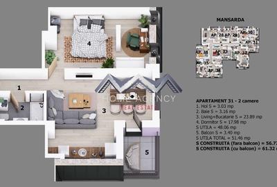 Apartament 2 camere Otopeni | bloc cu lift | 10 minute pe jos de centru - 12