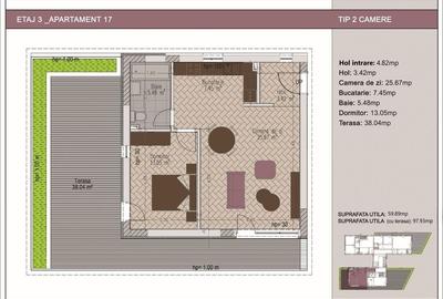 Apartament cu 2 camere decomandat în Timpuri Noi
