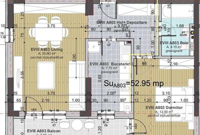 2 camere , 52 mp, Nou, parcare, terasa, str.Borhanciului, Borhanci - 8