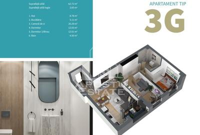 Apartament cu 3 camere, complex rezidential nou, zona Centrala - 3
