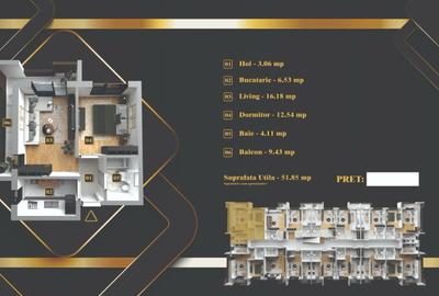 Apartament cu 2 camere decomandat în Militari - 11