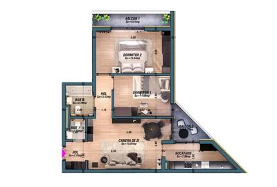 Apartament cu 3 camere în Universității - 13