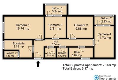 0 % comision! 4 camere, etaj 1, decomandat, Piata Flora, Manastur - 7