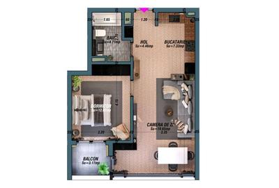 Apartament cu 2 camere în Universității - 5