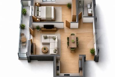 Apartament cu 2 camere semidecomandat în Mărăști - 1