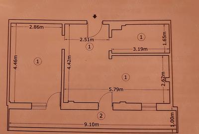 Apartament cu 2 camere semidecomandat în Titan