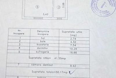 Apartament cu 2 camere semidecomandat în Central