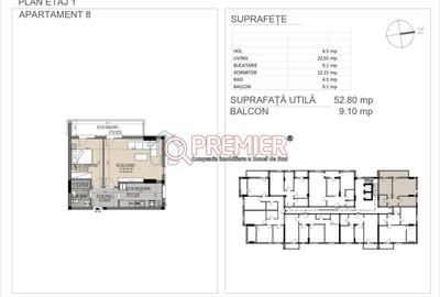 Apartament cu 2 camere în Nord
