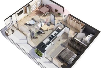 Apartament cu 2 camere, mobilat în Aviației - 6