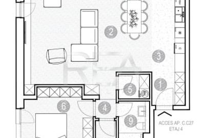 Apartament cu 3 camere semidecomandat în Grivița