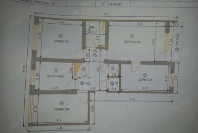 Apartament cu 4 camere decomandat în Aleea Trandafirilor