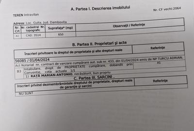 Teren Construcții intravilan de 650 mp, în Gulia - 6