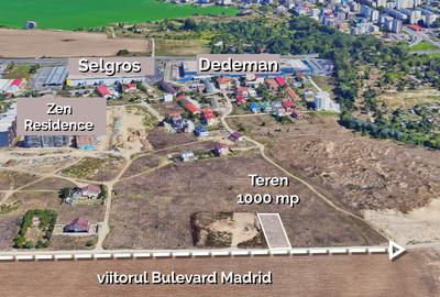 Teren intravilan 1.000 mp | Zona Dedeman/ proiect Bd. Madrid | Comision 0% - 1