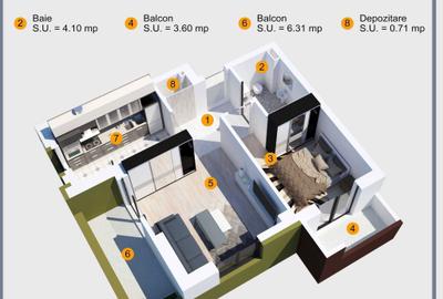 Apartament cu 2 camere decomandat în Valea Ialomiței - 3