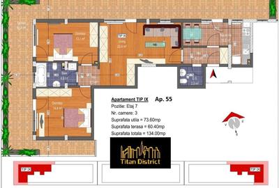 Apartament cu 3 camere decomandat în Theodor Pallady