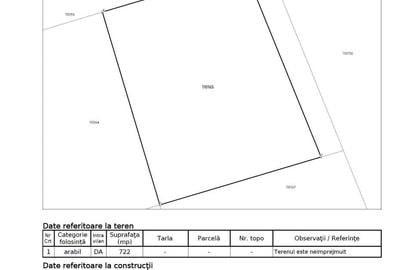 Teren de 722 mp, în Tărlungeni