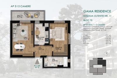 Apartament cu 2 camere decomandat în Olteniței - 1