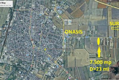 Teren intravilan 7.500 mp, D=23 ml, STRADA PRINCIPALA,zona ONASIS - 2