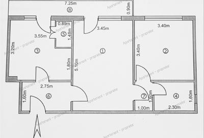 Apartament cu 2 camere semidecomandat în Micro 21