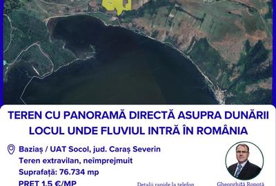 Teren extravilan de 76734 mp, în Baziaș - 1