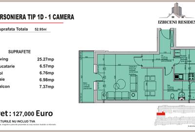 Garsoniera TIP D in complex Izbiceni Residence - 2