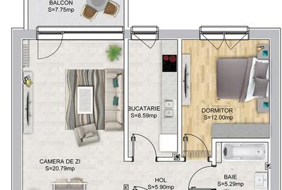 Apartament cu 2 camere decomandat, mobilat în Domenii - 12