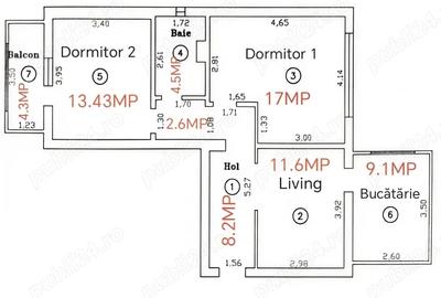 Apartament cu 2 camere decomandat în Șagului - 4
