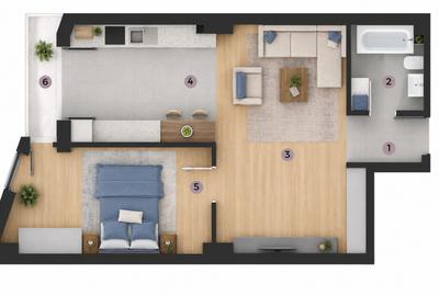Apartament cu 2 camere decomandat în Aeroport - 2