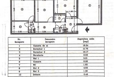 Apartament cu 3 camere decomandat în Central - 1