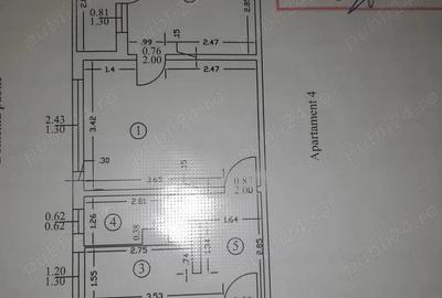 Apartament cu 2 camere nedecomandat în Central - 1