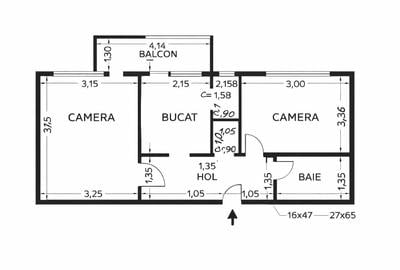 Apartament cu 2 camere decomandat în Mănăștur
