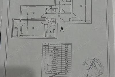 Apartament 3 camere decomandat strada Traian