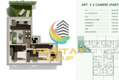 2 camere Mihai Bravu Decomandat la parter cu curte 88 mp - 4