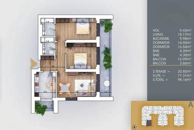 Titan Pallady metoru Nicolae Teclu 3 Camere Decomandat foarte spatios - 7